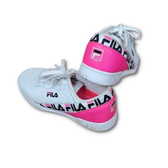 ❤️Fila Original Fitness Tape Retro White And Pink Shoe Sneakers - Picture 1 of 8
